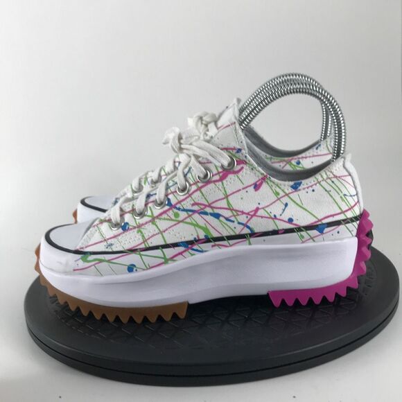 Converse Run Star Hiker OX Splatter Paint White 571873C Women’s Size 6 - Picture 8 of 12